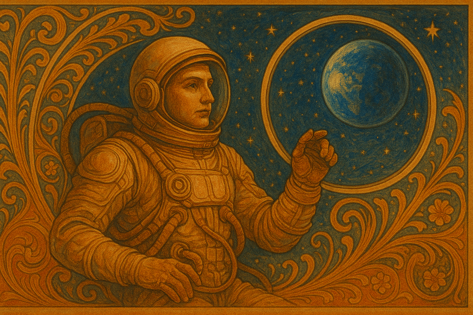 An astronaut inspired by a famous artist